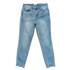 Nicole Miller SOHO High Rise Skinny Crop Sz 10 Women's Stretch Light Wash Jeans
